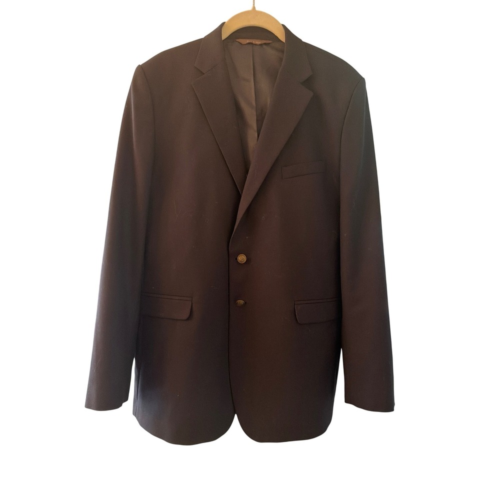 Nordstrom Blazer Navy Blue Wool Blend Boys 2-Button Crest Button Sport Coat 20